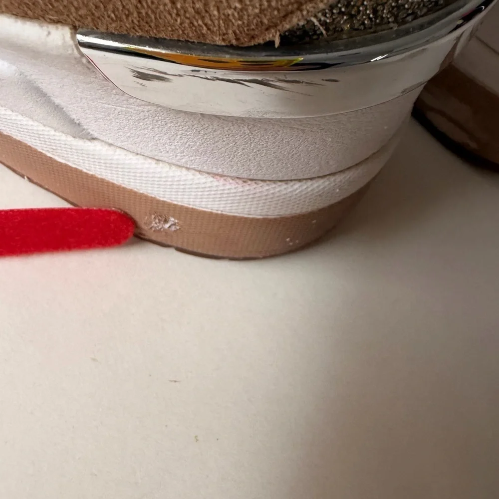 Michael Kors Georgie Mixed-Media Trainers | Silver & Tan Sneakers